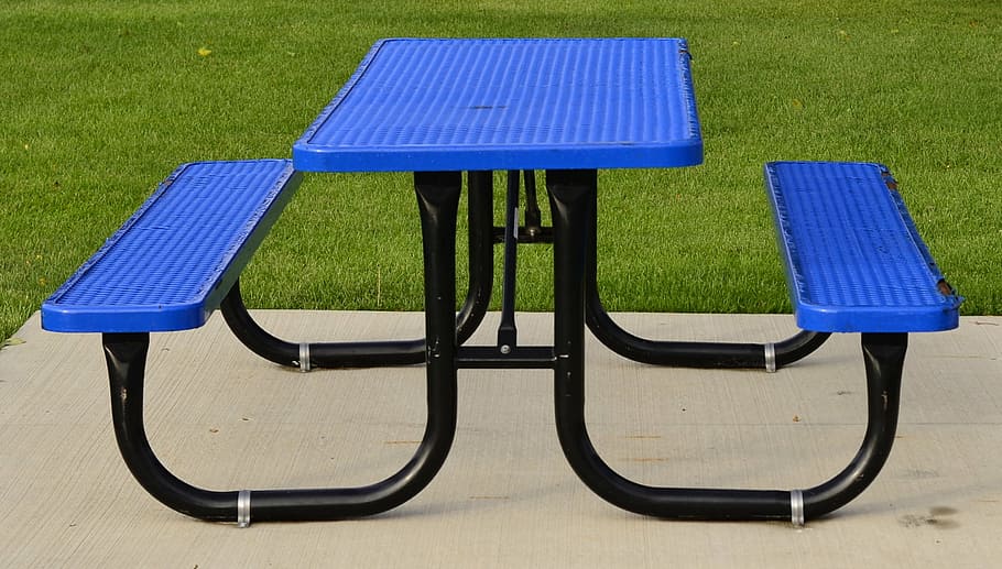 picnic, table, graphic, design, blue, green, no people, green color HD wallpaper