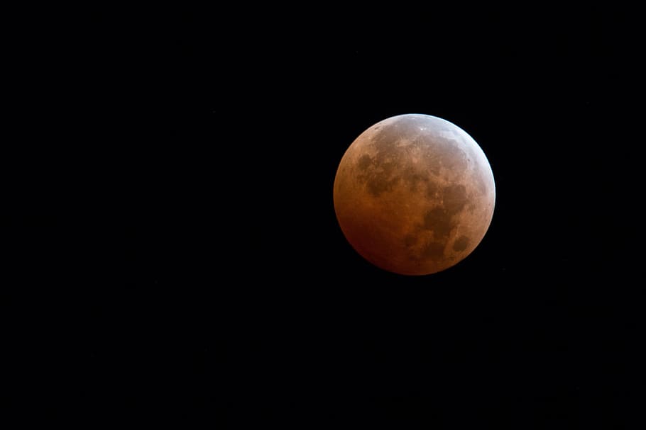 fullmoon, blood moon, night, sky, moonlight, space, glow, dark HD wallpaper