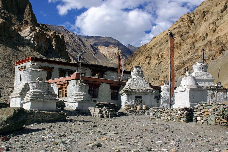 Monastery, Buddhism, Himalaya, old building, asia, meditation, HD wallpaper