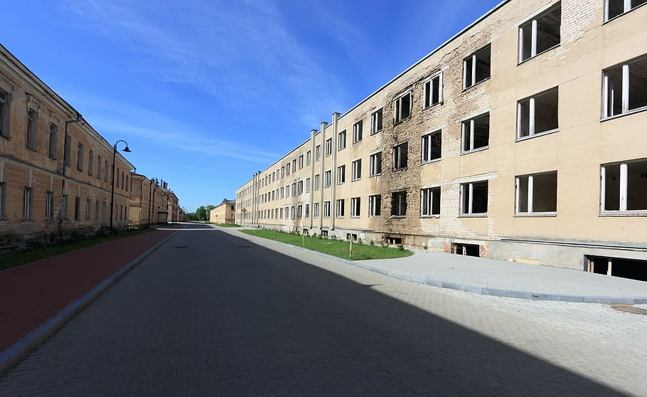 latvia, daugavpils, fort, buildings, street, architecture, building exterior