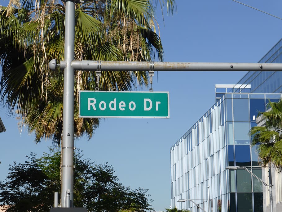 Rodeo Drive Via Rodeo Beverly Hills California Street Sign Photo Black Wood Framed Art Poster 20x14 Latitude Run