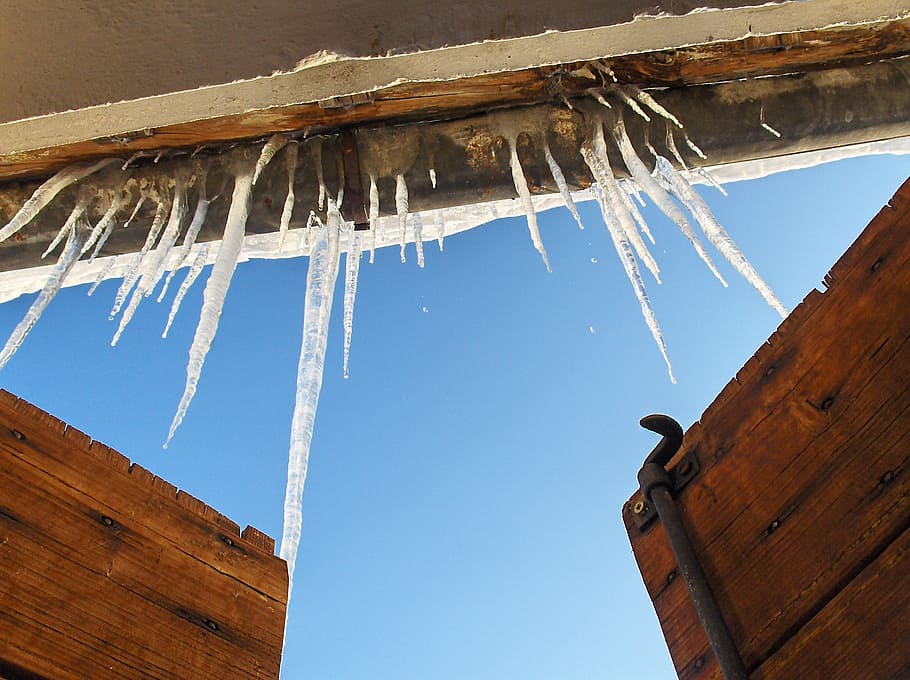ice, window, stalactites, low angle view, architecture, built structure HD wallpaper