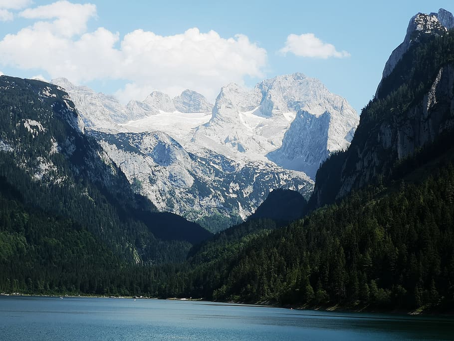 mountains, lake, landscape, beauty in nature, water, scenics - nature HD wallpaper