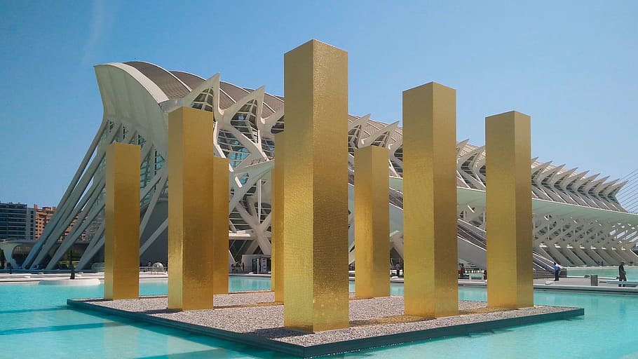 Valencia, Spain, Architecture, day, water, yellow, no people HD wallpaper