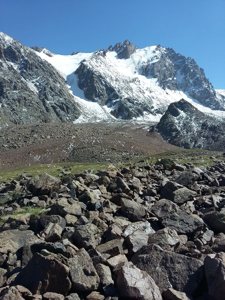 mountain, rocks, alatau, beauty in nature, solid, scenics - nature HD wallpaper