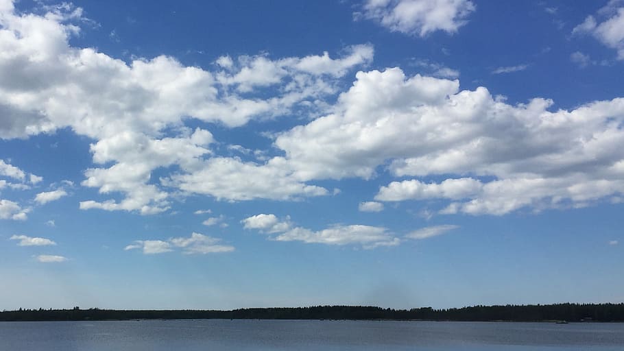 Himmel, Cloud, Horizon, Water, summer, sea, nature, blue sky HD wallpaper