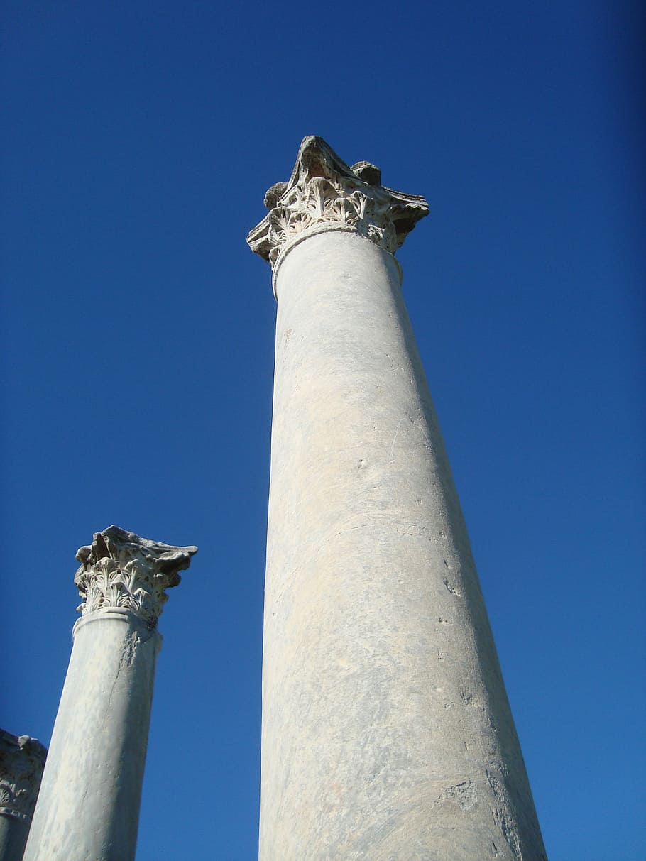 Columns, Salamis, Pillars, architectural column, low angle view HD wallpaper