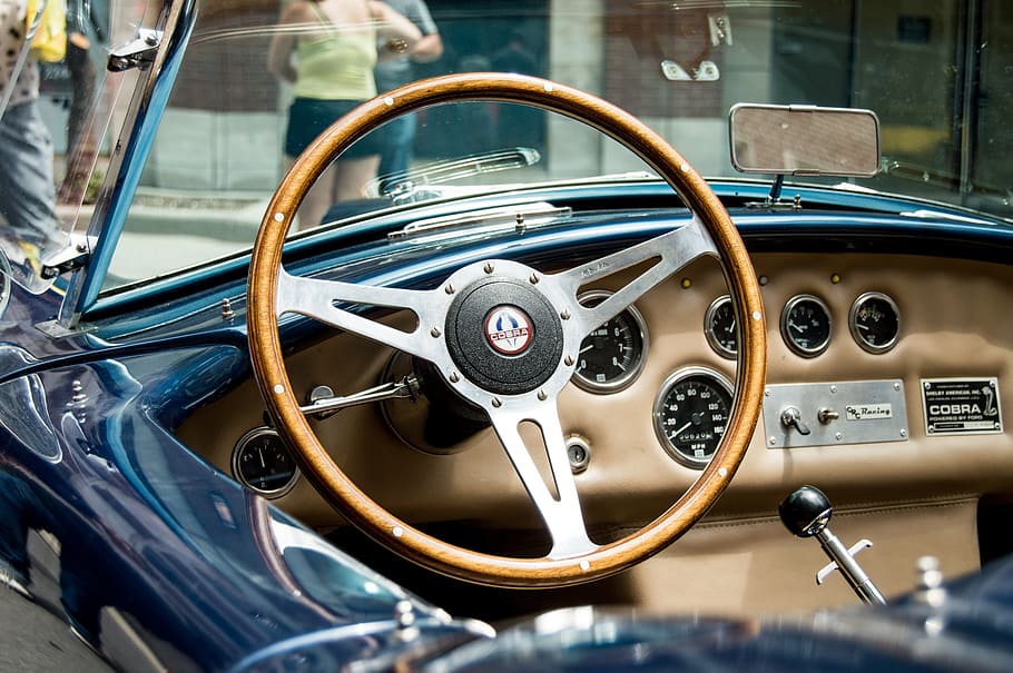brown and gray steering wheel of vehicle on street, brown steering wheel HD wallpaper