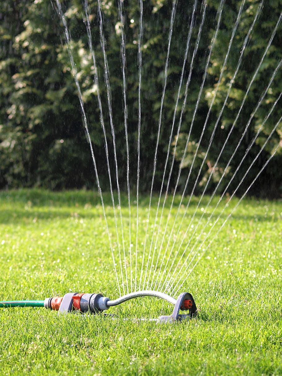 Sprinkler, Water, Hose, Connection, hose connection, drop of water, HD wallpaper
