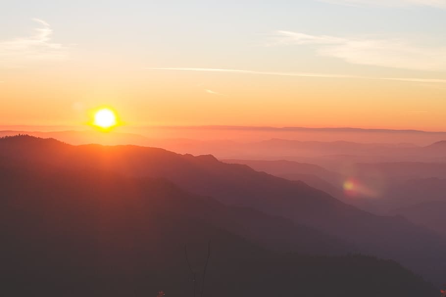 landscape, sunset, dusk, mountains, sky, beauty in nature, scenics - nature HD wallpaper