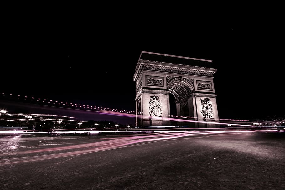 lights, long exposure, night, speed, streaks, time lapse, time-lapse photography HD wallpaper