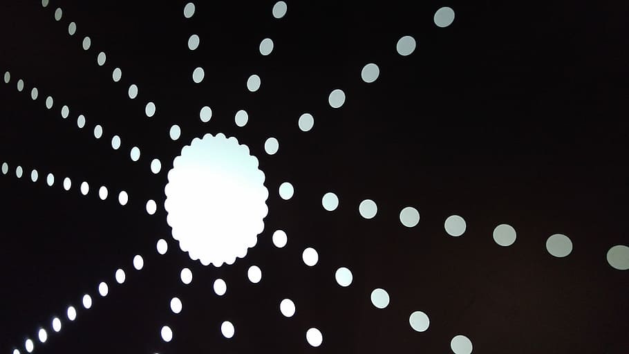 Led, Sun, Light, Elevator, Circle, abstract, symmetry, spotted HD wallpaper