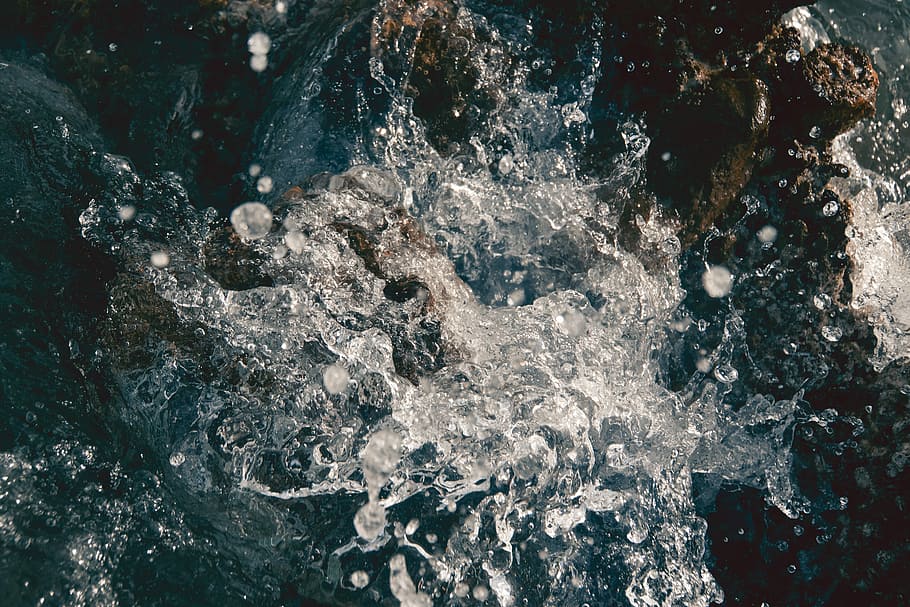 long exposure photo of water dripple, body of water, splash, rough HD wallpaper