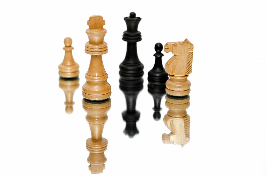 several chess piece, pieces, king, game, competition, business