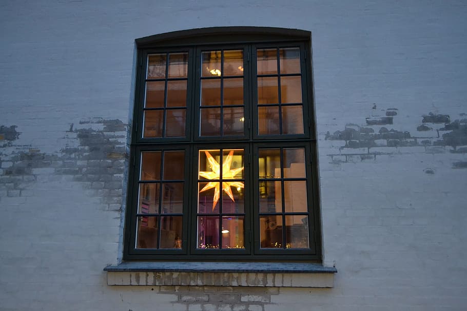 Window, Christmas Star, Denmark, copenhagen, light, hope, lamp, HD wallpaper