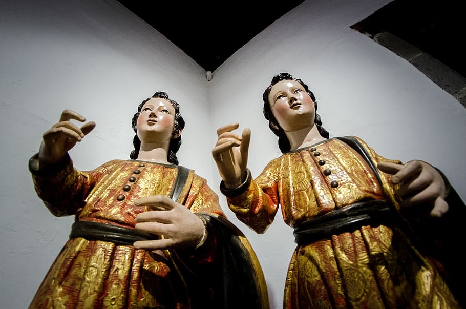 saints, figurines, the museum, women, indoors, architecture HD wallpaper