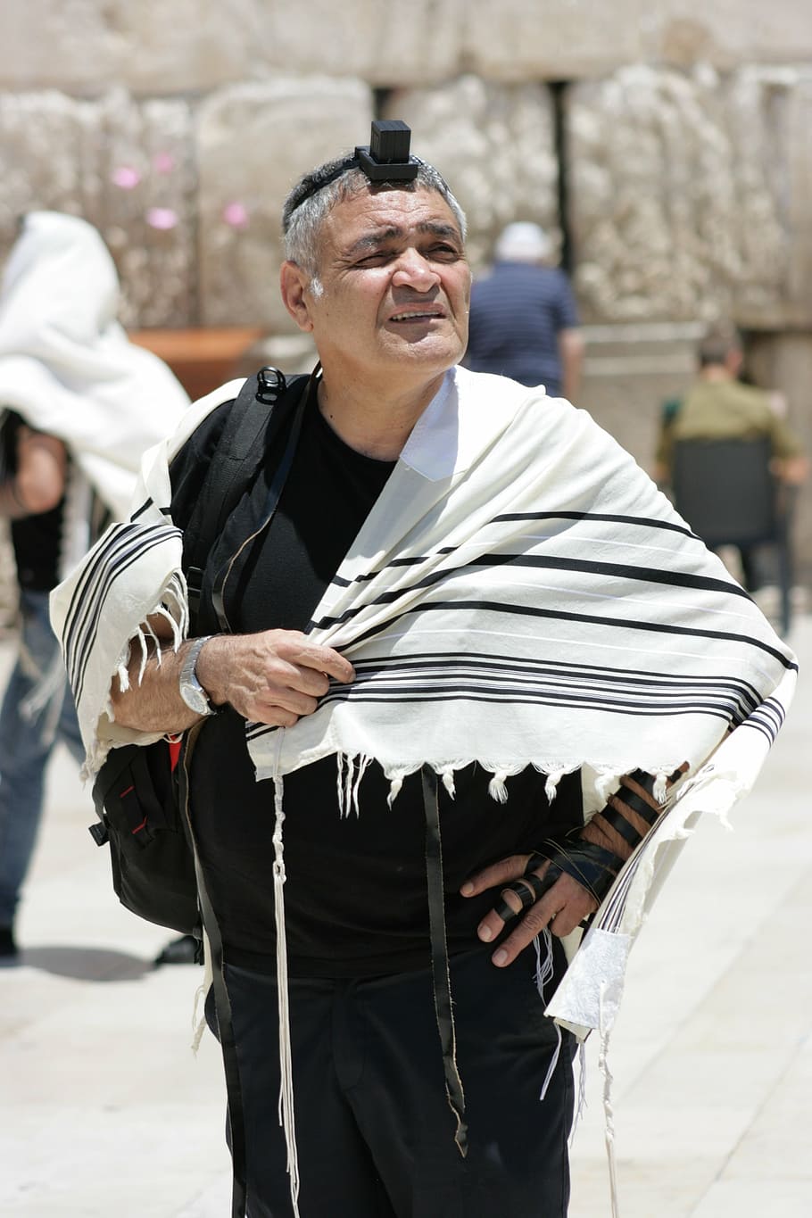 old, man, the tallit, hebrew, jew, wailing wall, jerusalem HD wallpaper