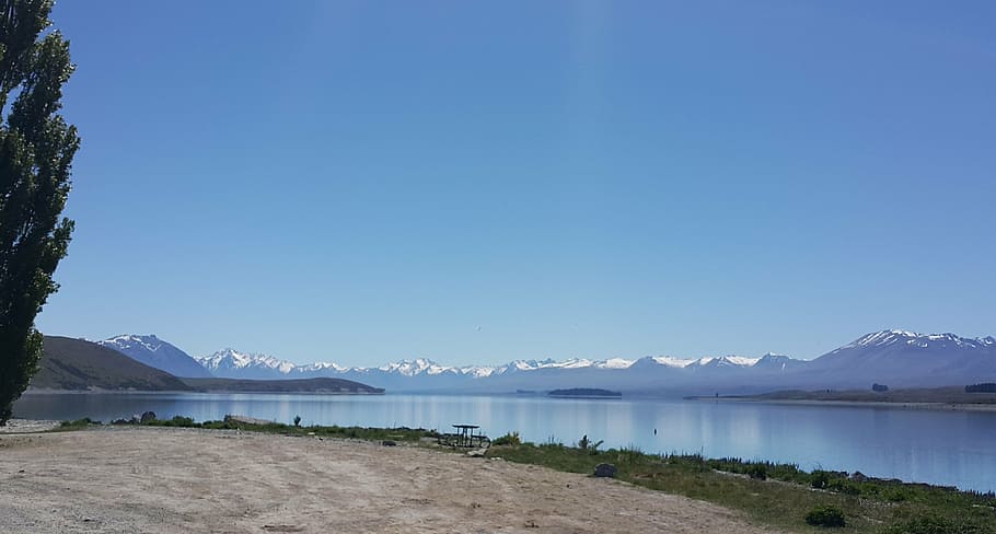 lake, tekapo, newzealand, water, mountain, sky, scenics - nature, HD wallpaper