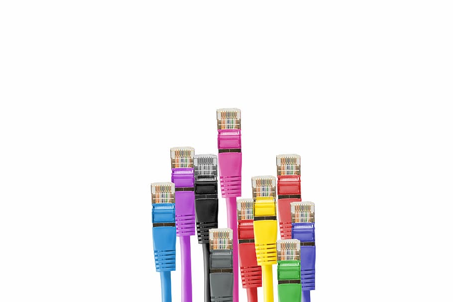 cable, connection, lan, lan cable, line, macro, network, network cables HD wallpaper