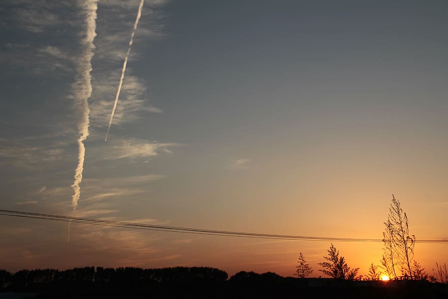 sky, at dusk, fall xia, sunset, cloud, afterglow, light, shadow HD wallpaper