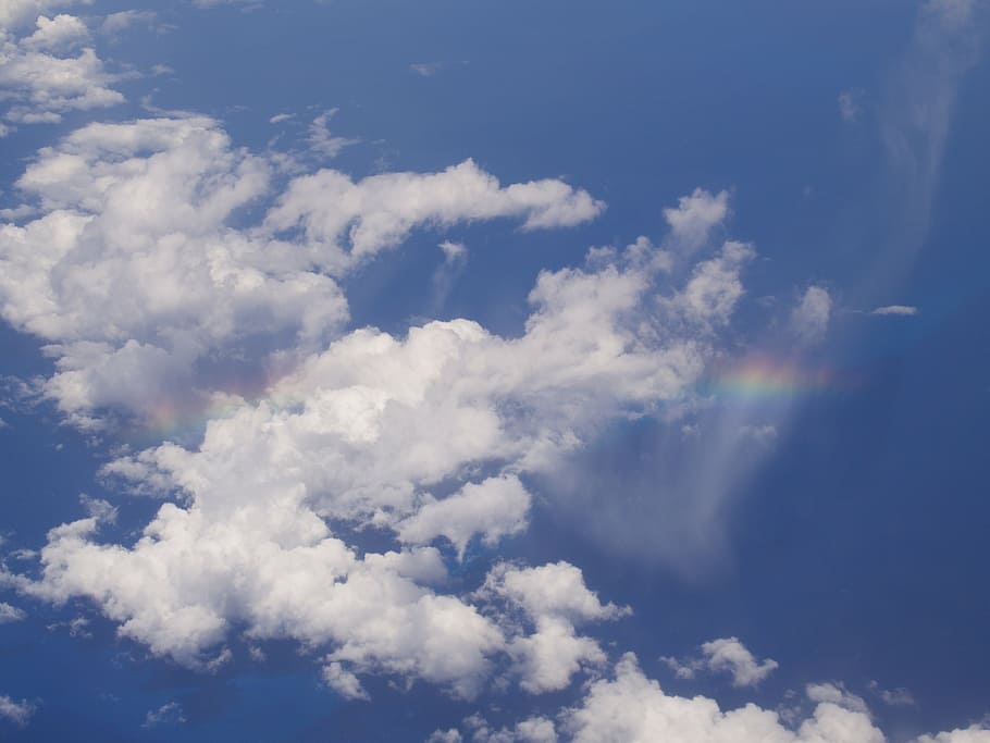 clouds, rainbow, sky, nature, blue, light, rainbow sky, cloud - sky HD wallpaper