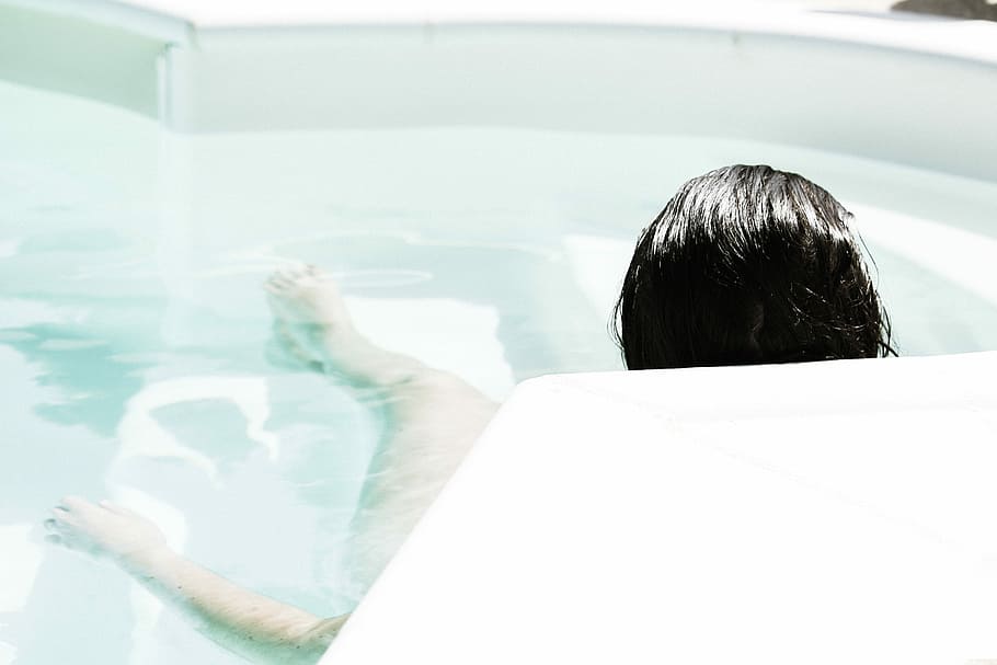 woman lying down on Jacuzzi, one Person, people, men, adult, males HD wallpaper