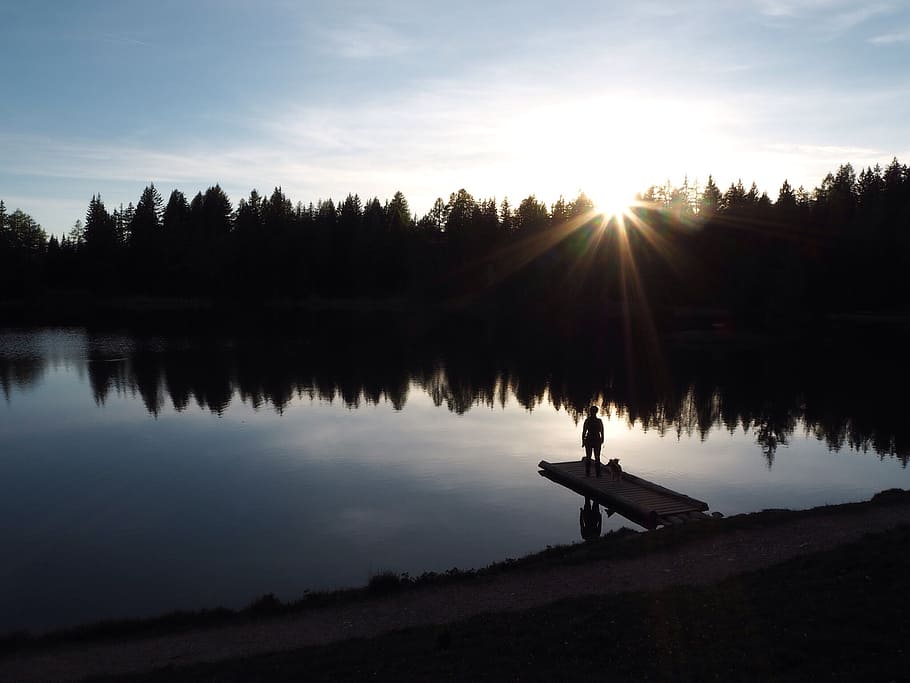 reflection, lake, sunset, water, nature, outdoor, sky, beauty in nature HD wallpaper