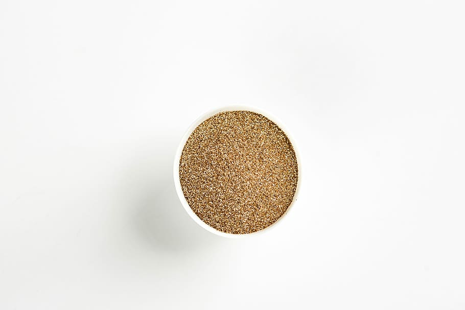 bowl of sugar, round brown grains, seed, dust, makeup, glitter HD wallpaper