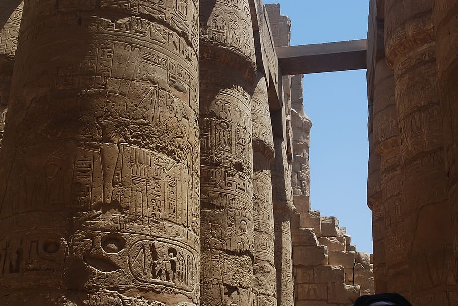 egypt, column, temple, history, the past, architecture, built structure HD wallpaper