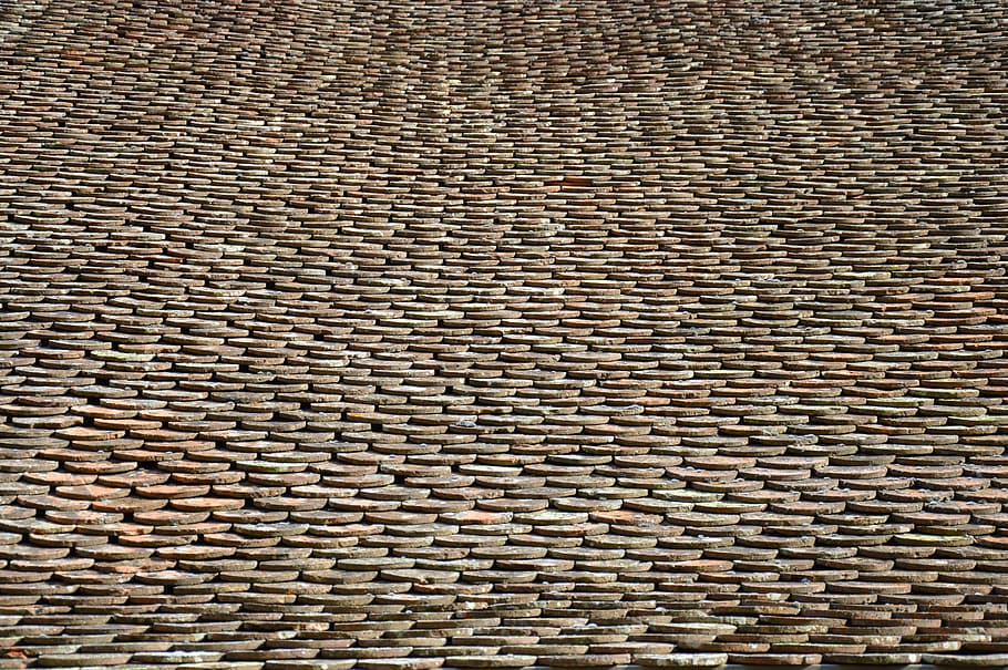 tile, roofing, line, alignment, france, backgrounds, full frame HD wallpaper