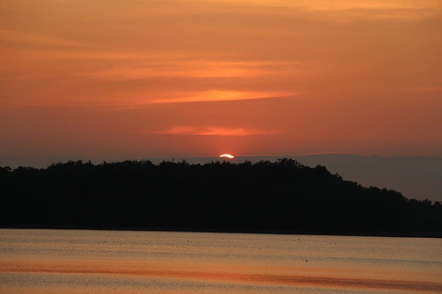 sun, nature, sunset, landscape, evening sky, orange color, beauty in nature HD wallpaper