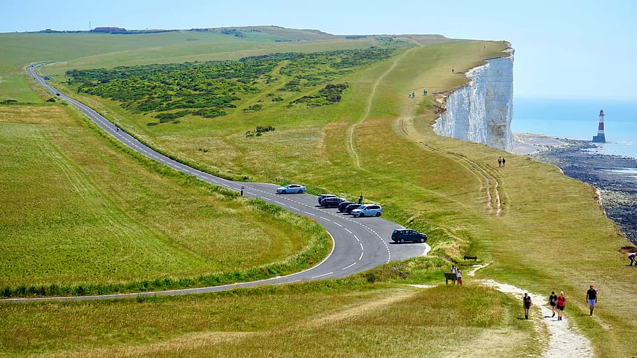 activity, adventure, beach, cliffs, coast, coastline, countryside HD wallpaper