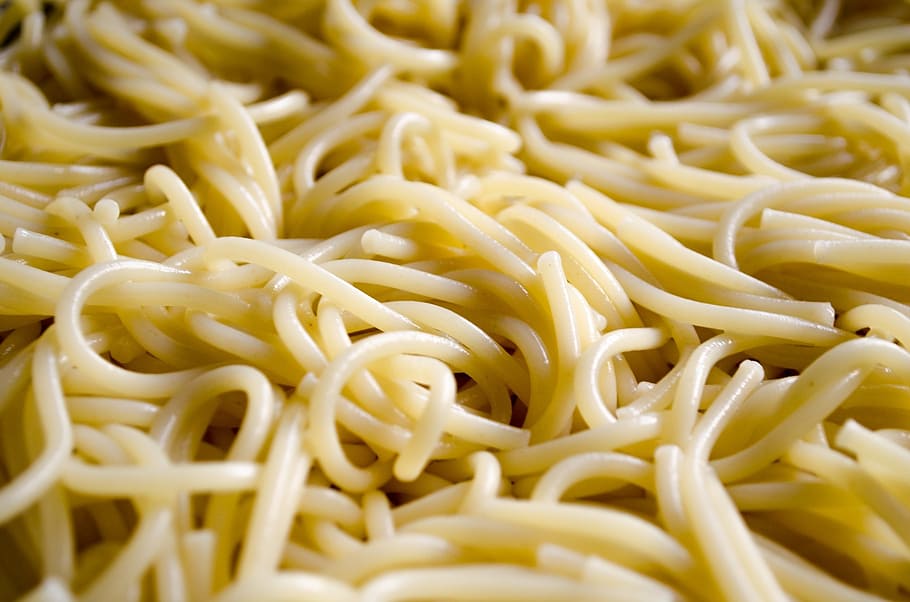 white pasta, spaghetti, pile, cooked, close-up, heap, italian, HD wallpaper