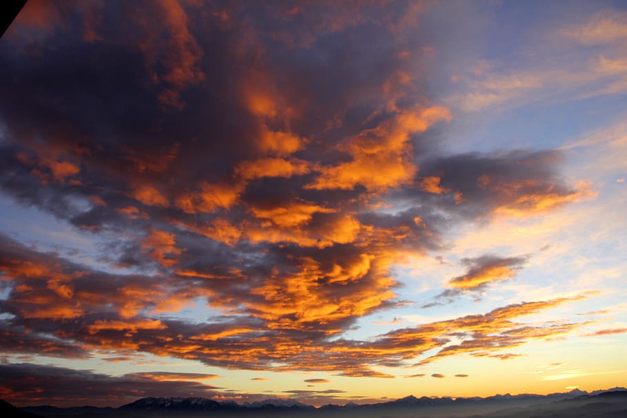 clouds, winter, sunset, sky, cloud - sky, beauty in nature HD wallpaper