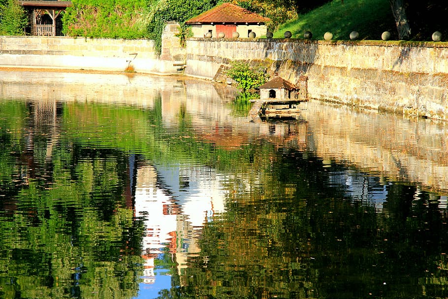 nature, water, perspective, reflection, built structure, architecture HD wallpaper