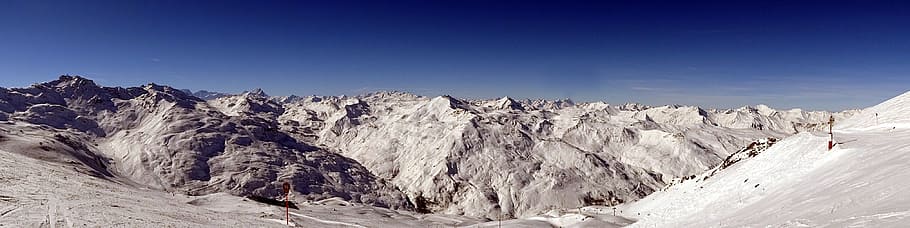 panoramic photography of snow-covered mountains, panorama, alps HD wallpaper