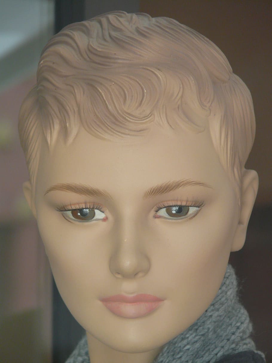 doll, head, hairstyle, display dummy, face, portrait, fashion, HD wallpaper
