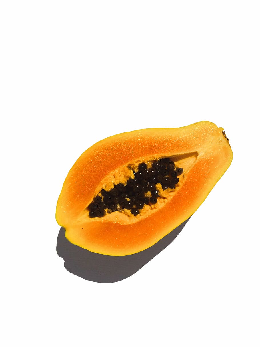 HD wallpaper: sliced ripe papaya fruit, cut in half, studio shot, food and  drink | Wallpaper Flare