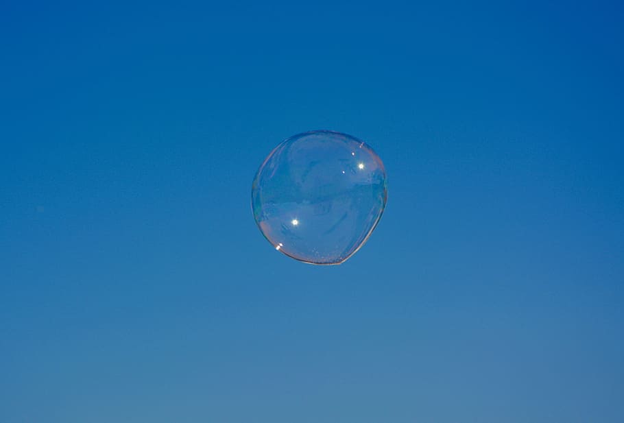 soap bubble, transparency, blue sky, vulnerability, fragility HD wallpaper
