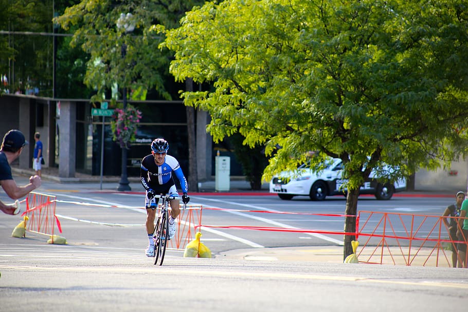 cyclist, biker, race, outdoors, street, road, bicycle, sport