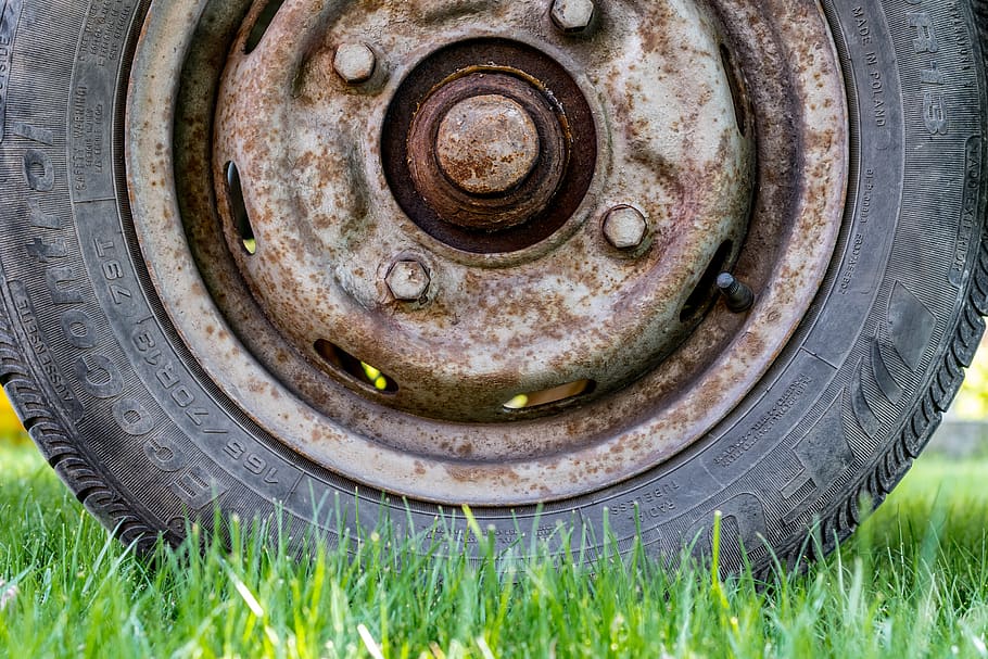 wheel, rusty, old, metal, rusted, broken, destroyed, wagon wheel, HD wallpaper