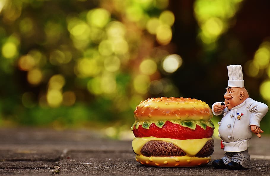 Chefs, Figures, Cheeseburger, Hamburger, funny, cook, gastronomy HD wallpaper