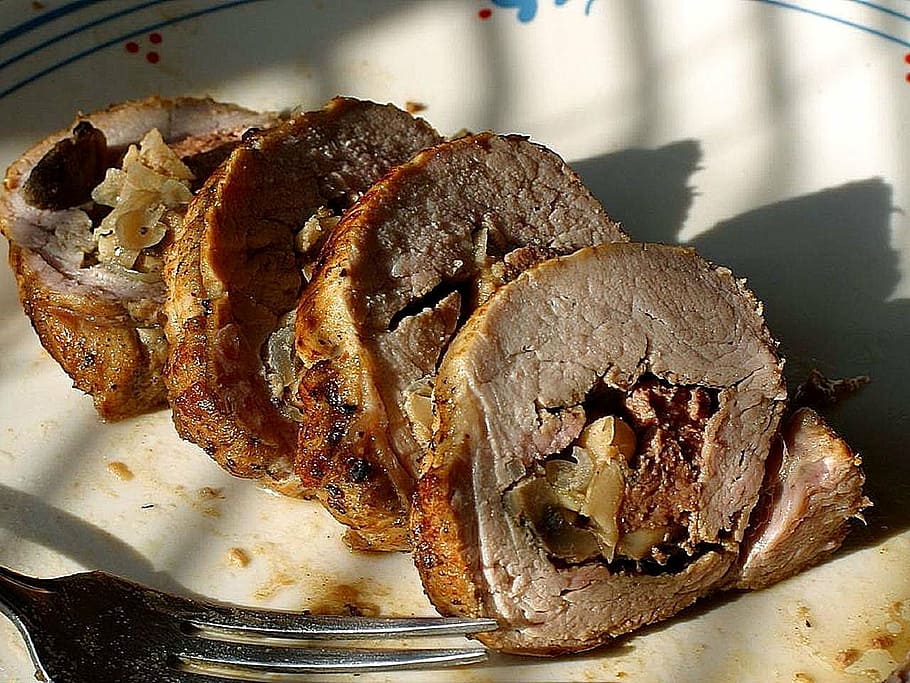 stuffed, loin, pork, drink, food, food and drink, freshness HD wallpaper
