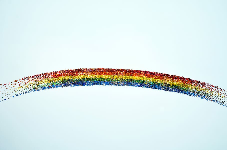 rainbow painting on white background, Color, Gay, Pride, Pin