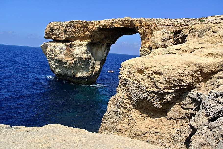 gozo, malta, azure window, sea, travel, maltese, island, mediterranean