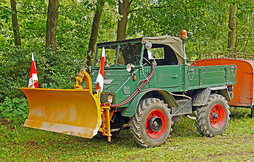 Unimog, Snowplow, Oldtimer, Historically, municipal vehicle HD wallpaper