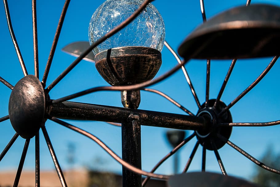 wheel, sky, blue, wind, chime, garden, measure, ferris, outdoor HD wallpaper