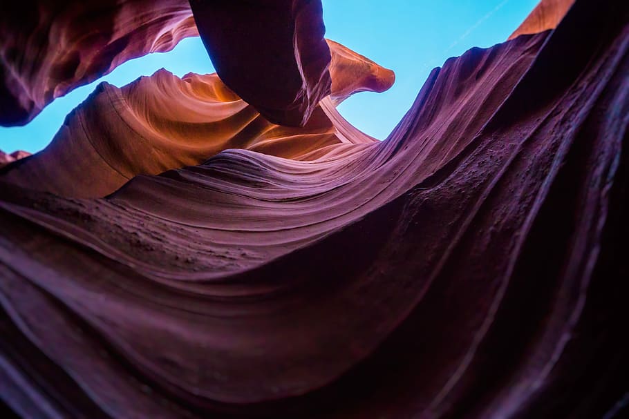 Antelope, Arizona, Grand Canyon, USA, texture, waves, orange HD wallpaper