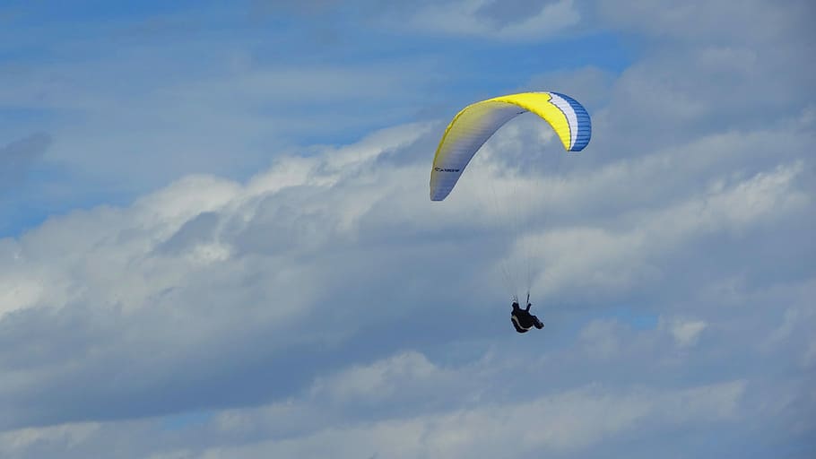 Sport, Flight, Parachute, flight with parachute, skydiving, HD wallpaper