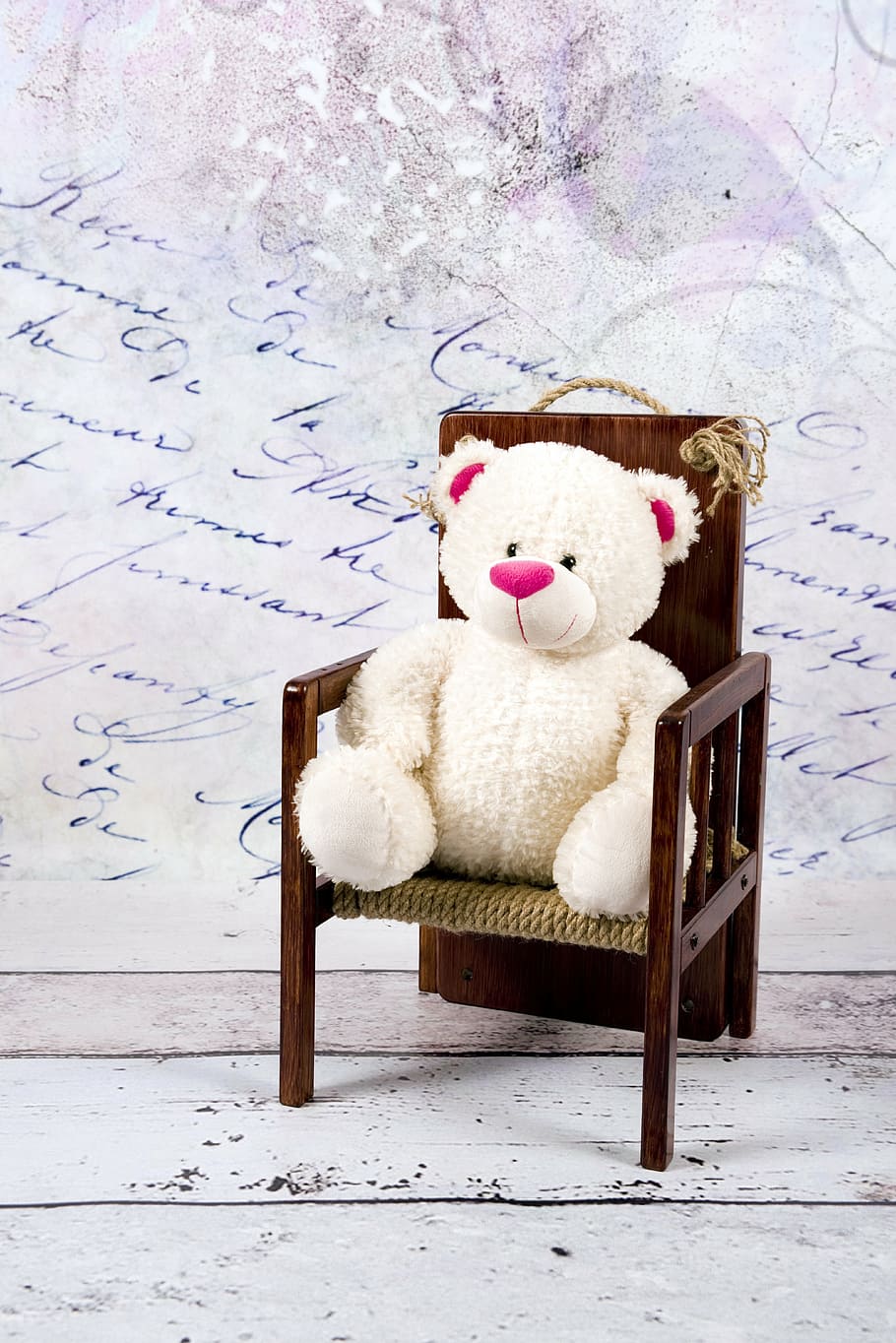 white, studio, the mascot, fun, sitting, chair, teddy Bear HD wallpaper